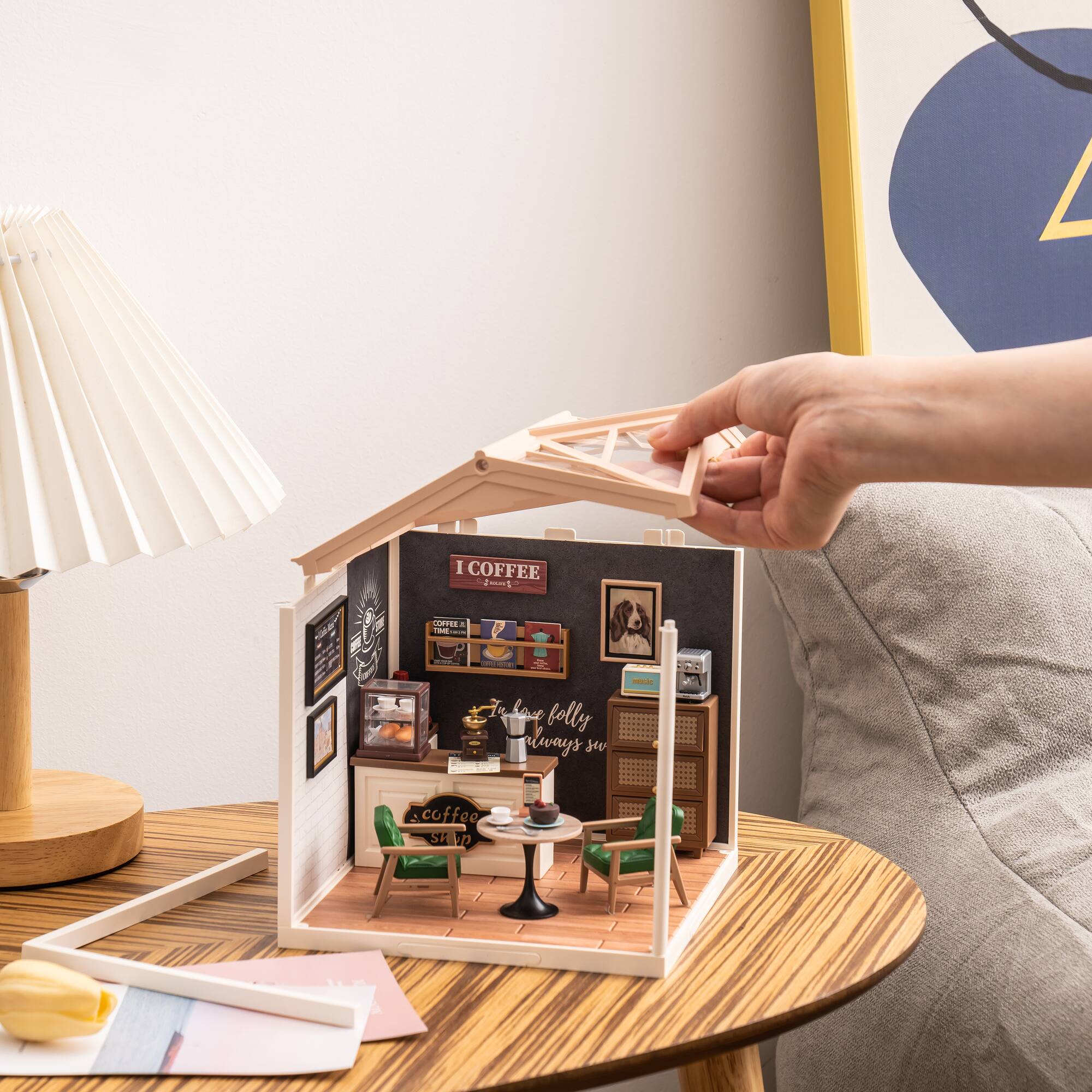 Rolife Super Creator Breezy Time Cafe DIY Miniature Kit